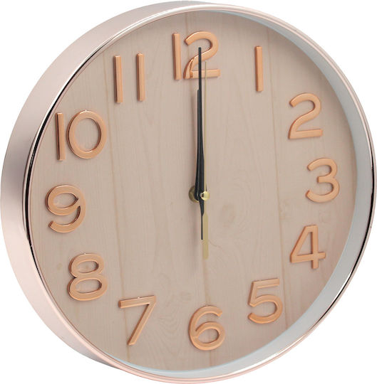Keskor Wall Clock Plastic Rose Gold 30x4cm