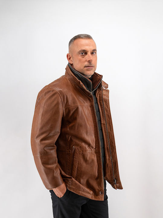 Leather Jacket Tabac Brown