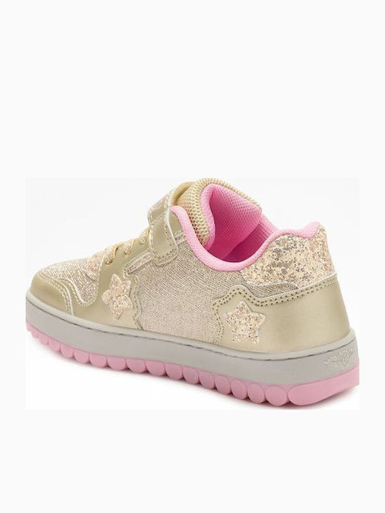 Mille Stelle Kids Sneakers with Lights Gold