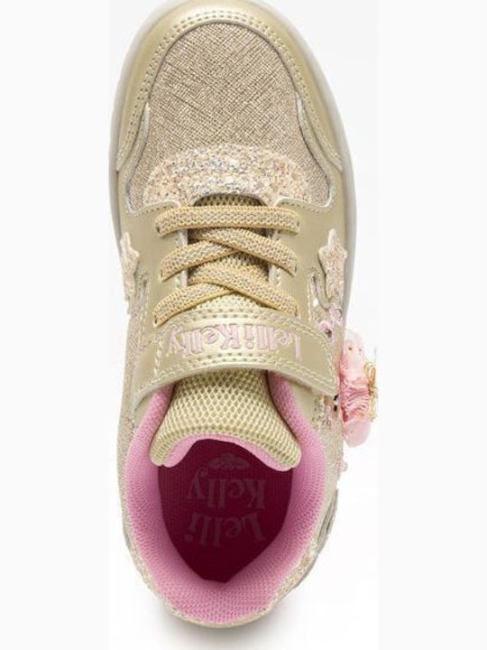 Mille Stelle Kids Sneakers with Lights Gold