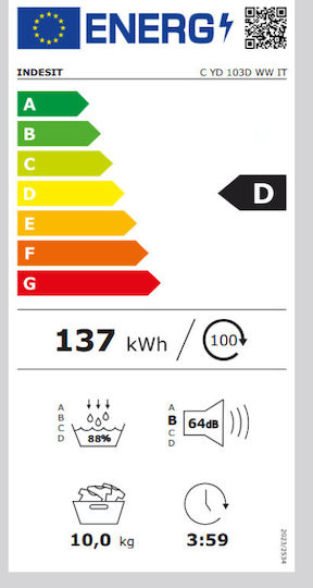 Indesit CYD103DWWIT Wäschetrockner 10kg mit Wärmepumpe