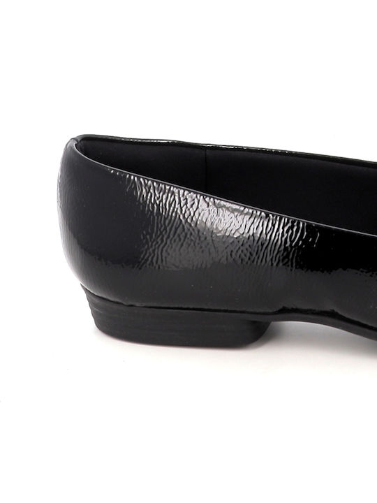 Lackleder Damen Mokassins in Schwarz Farbe