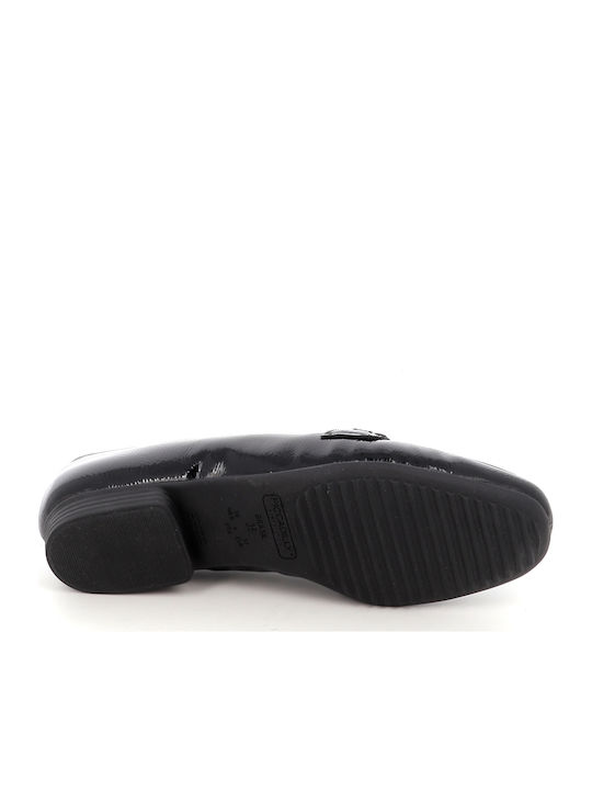 Lackleder Damen Mokassins in Schwarz Farbe