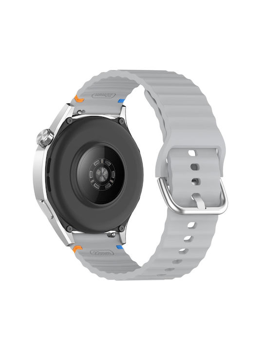 Каишка Garmin Venu 3 Силиконова Релефна Wave Style 22mm Сив