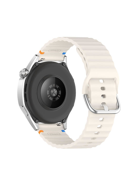 Каишка Garmin Venu 3 Силиконова Релефна Wave Style 22mm Starlight