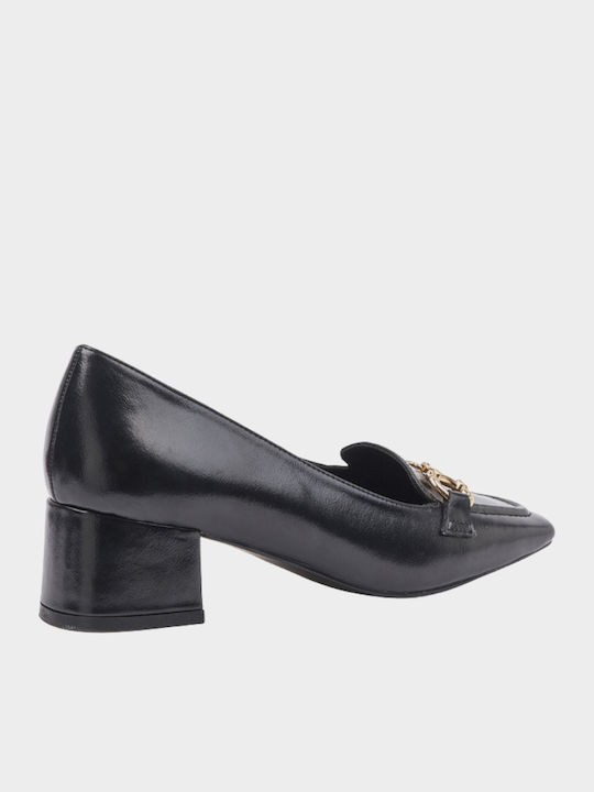 Pointed Toe Heels With Chunky Mid Heel Black