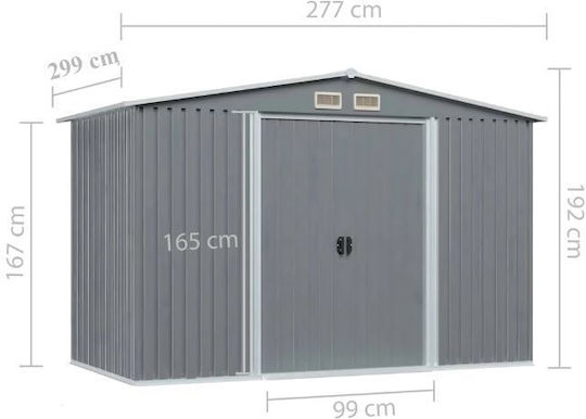 Μεταλλική Αποθήκη Κήπου Γαλβανιζέ 2.77x2.99x1.92m