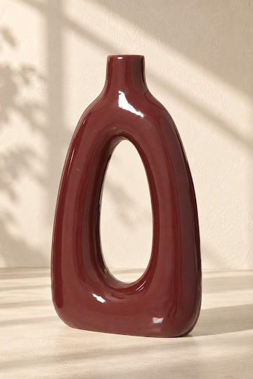 Kaemingk Vază Din Porțelan Roșie 18.5x7xÎnălțime 31.7cm Kaemingk Vază Din Porțelan Roșie 18.5x7xÎnălțime 31.7cm