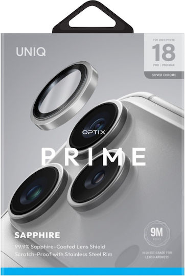 Uniq Optix Prime Протектор за камера за iPhone 18 Pro iPhone 18 Pro Max Сребрист Апликатор Uniq-ip6.3p-6.9p 2026 Plenssilc