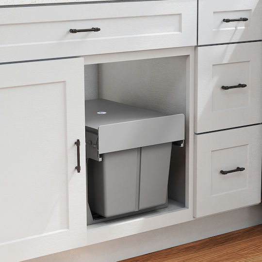 HomCom Metal Recycling Bin Metallic 31lt Grey