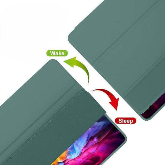 Умeн трикратен флип калъф с държач за писалка Samsung Galaxy Tab A9 Plus зелен