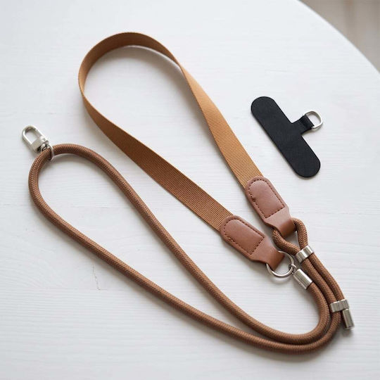 Techsuit Urbanloop Tln9o Nackenriemen Chiaste Taschen Für Handy Mit Verstellbarer Länge 100cm-140cm Nylon + Pu Dunkelorange