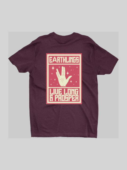 Earthlings Star Trek T-shirt Бордо