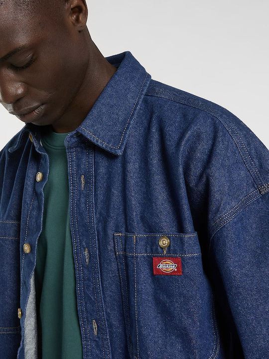 Langärmeliges Denim-Hemd Blau