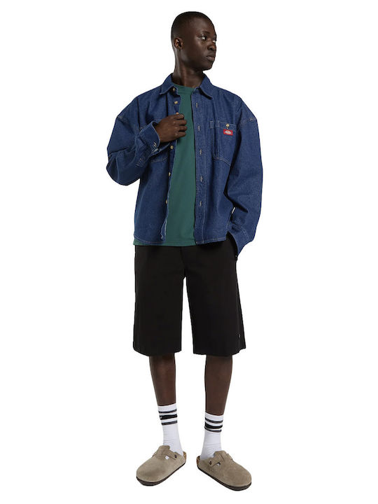 Langärmeliges Denim-Hemd Blau