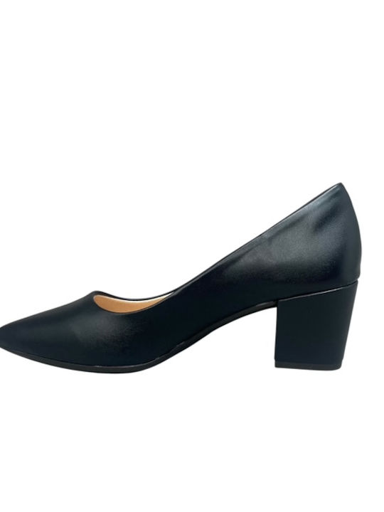 Spitze Zehe Pumps mit Mittelhohem Absatz Schwarz GY-08586-1-1