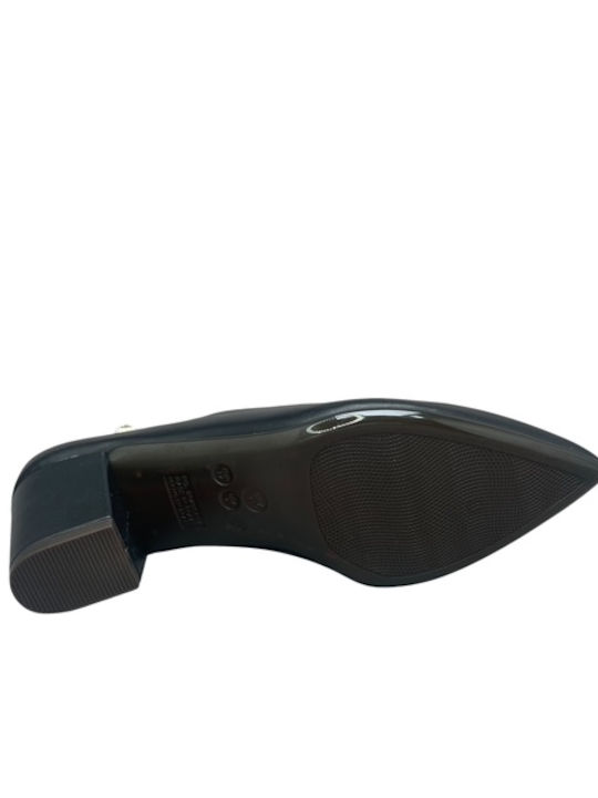 Spitze Zehe Pumps mit Mittelhohem Absatz Schwarz GY-08586-1-1