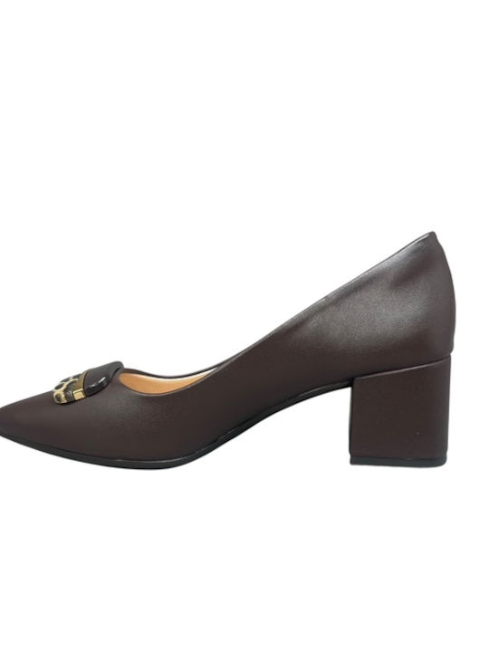Pumps Mit Mittelhohem Braunen Absatz GY-08587-2-1