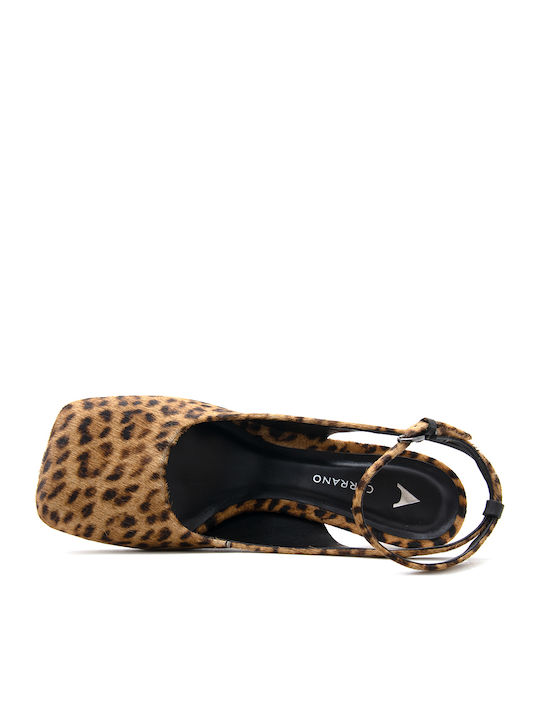 Leder Pumps mit Riemchen & Hohem Absatz Braun