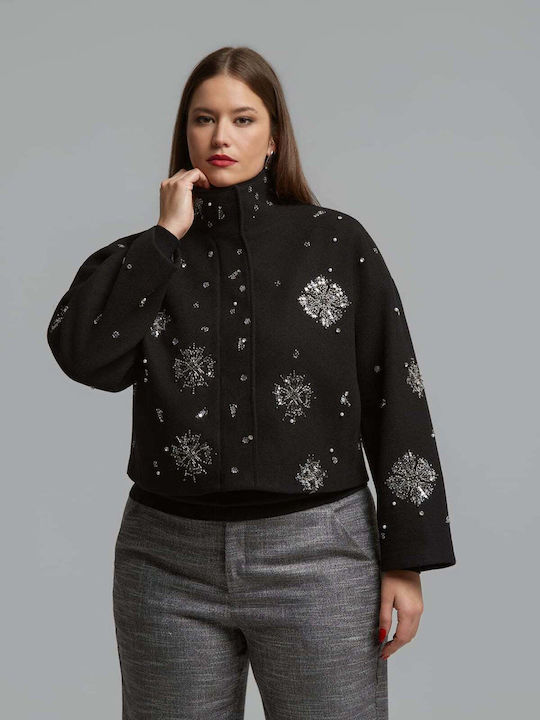 Crop Дамско Яке За Пролет - Есен Черно 8603.4027.1.Н-black