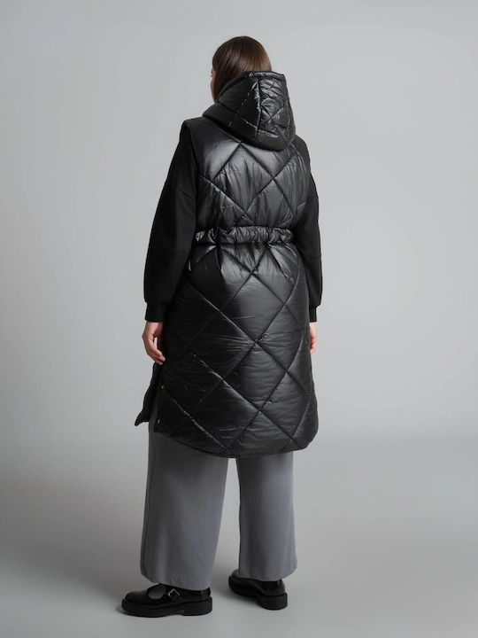 Дамско Безръкаво Puffer Яке Черно