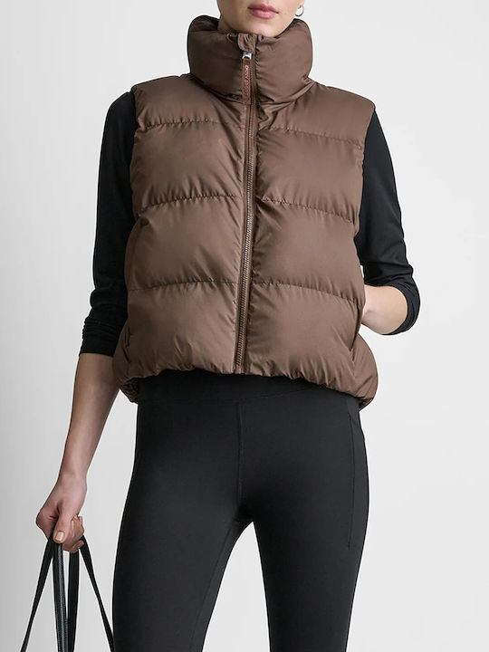 DKNY Ärmelloses Damen Jacke Braun DKNY Ärmelloses Damen Jacke Braun