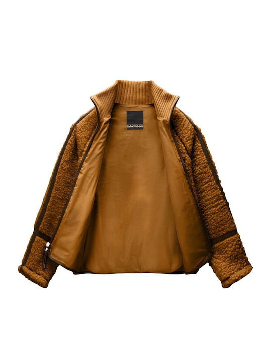Damen Jacke Für Winter Camel