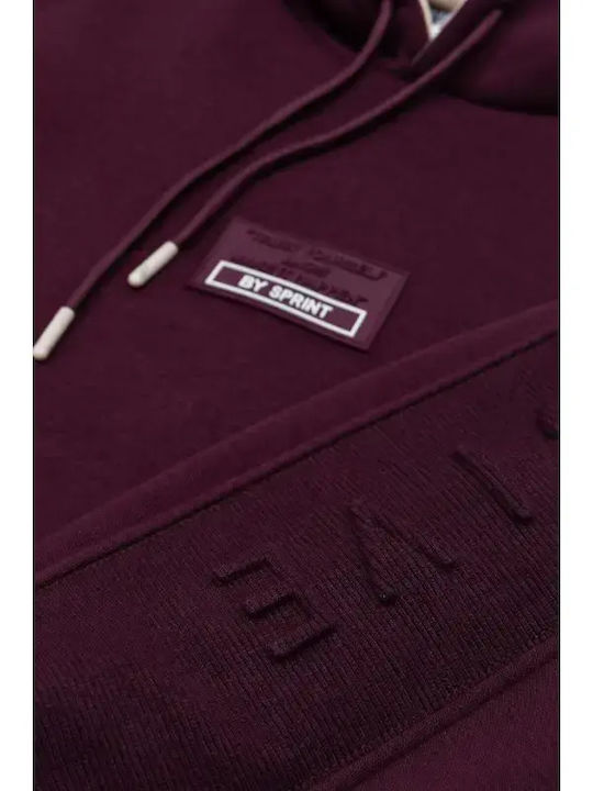 Kids Sweatshirt with Hood and Pockets Dark Cherry