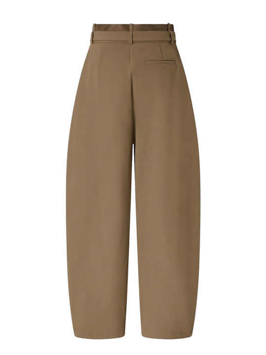 Pinko Pantaloni Dama Din Țesătură Maro