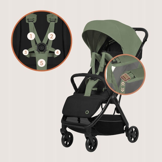 Lionelo Julie Air Reversible Baby Stroller Suitable from 6+ Months Green Sage