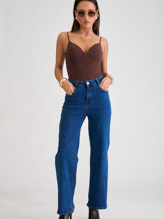 Damen Jeans Hosen in Breit Bein Stil