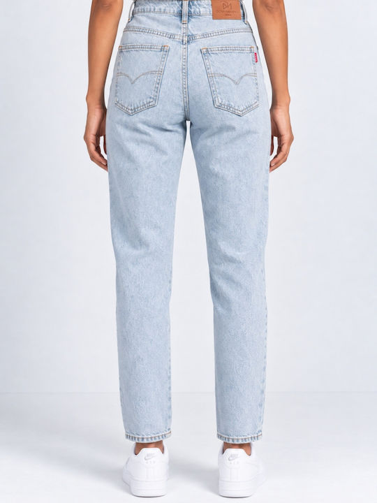 Pantaloni Jean de damă cu talie înaltă, croială Mom