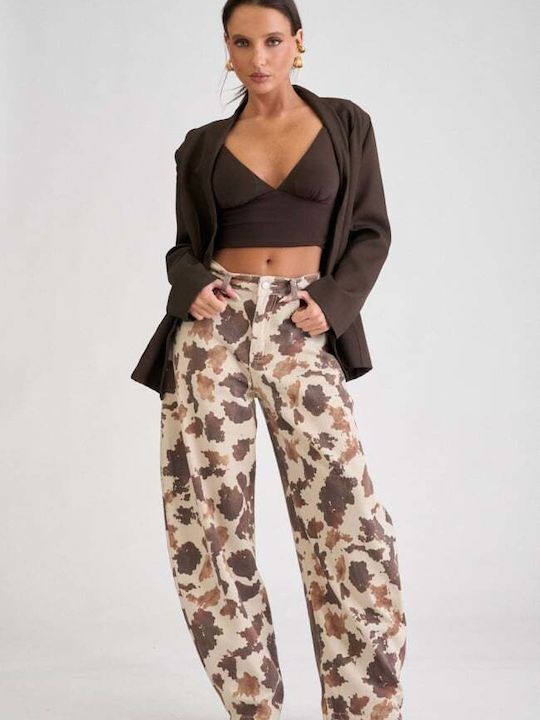Damen Jeans Hosen Beiges Mit Rissen
