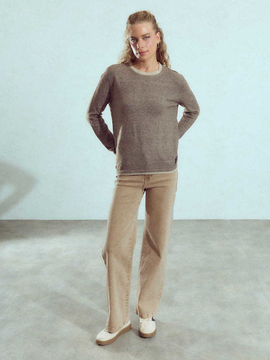 Celestino Blugi damă Wide Leg Lejer Fit Bej