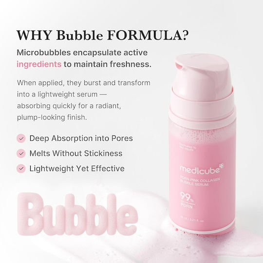 Medicube PDRN Pink Collagen Bubble Serum Hidratant Pentru Față cu Colagen pentru Strălucire 95ml