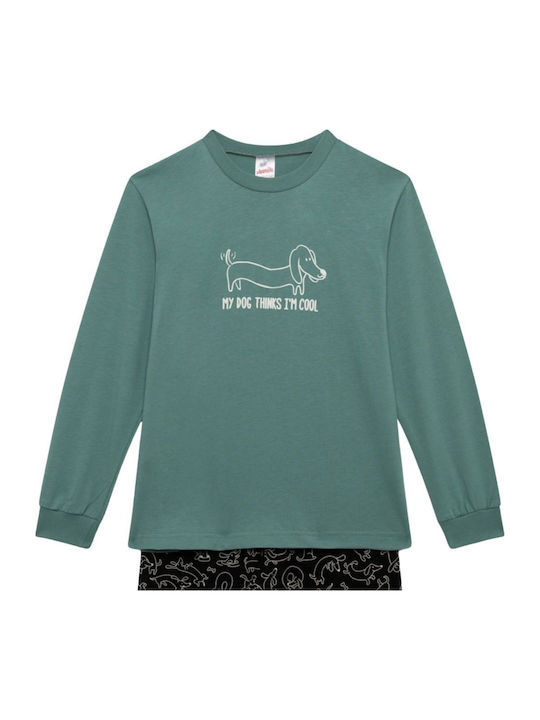 Minerva Pijamale Copii Green Light Puppies Puppies