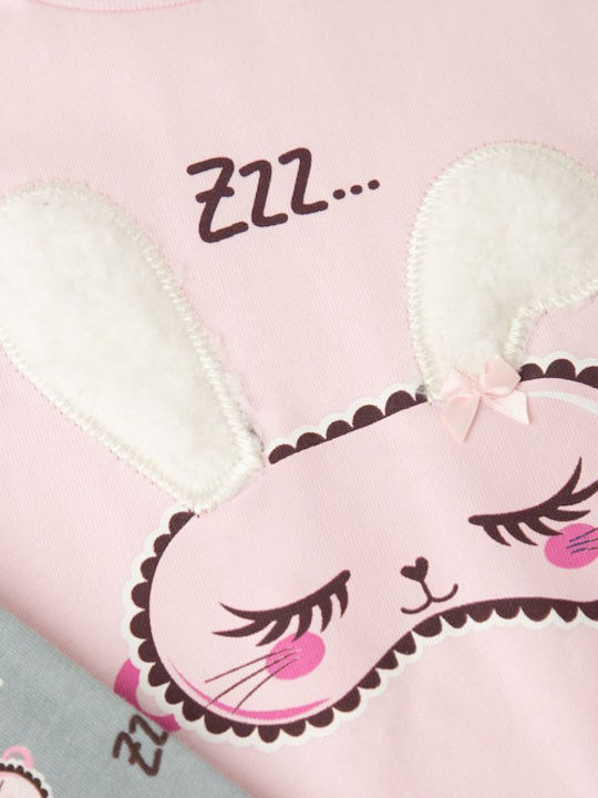 Minerva Kids’ Winter Pajamas Pink Rabbits Rabbits
