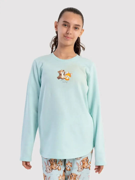 Vienetta Secret Pijama de Iarnă pentru Copii Albastră Deschis Vienetta Secret Pijama de Iarnă pentru Copii Albastră Deschis