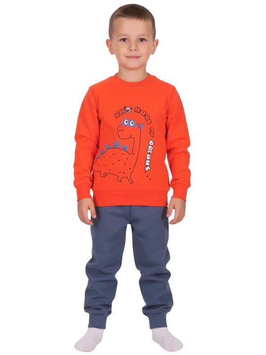 Dreams by Joyce Kinder-Nachtwäsche Winter Orange Dino Dino