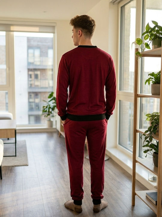 Relax Anatomic Sommer Herrenpyjama Burgundisch