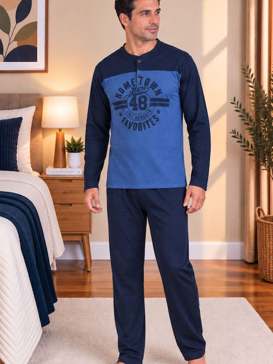 Rimoli Winter Men's Pyjamas Blue Navy Rimoli Winter Men's Pyjamas Blue Navy