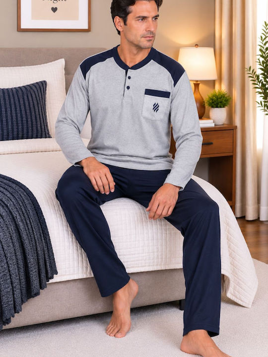 Rimoli Winter Men's Pyjamas Dark Blue