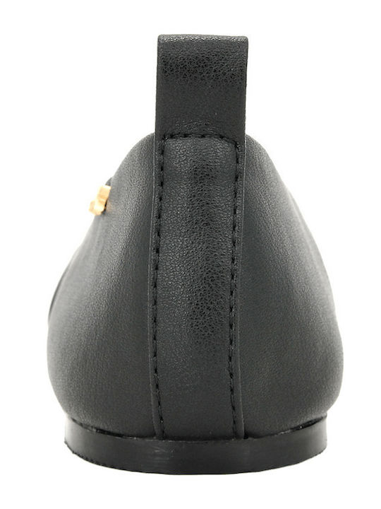 Leder Damen Ballerinas Schwarze