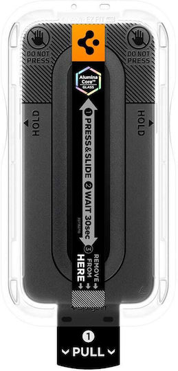 Folie de Protecție a Ecranului Privacy Spigen Glas.tR Ez Fit Pro HD Apple iPhone 18 Pro Sticlă Templată Full Glue Set 2 Bucăți AGL12027