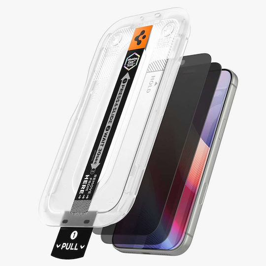 Folie de Protecție pentru Ecran Privacy Spigen Glas tR Ez Fit Pro HD Apple iPhone 18 Pro Max Sticlă Securizată Full Glue Set 2 Bucăți AGL12033