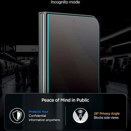 Tempered Glass Iphone Duo Spigen Glas.tr Ez Fit Pro Hd Privacy Aluminacore Антидраскателно стъкло за защита на поверителността за външен екран 2 Бройки Agl12015