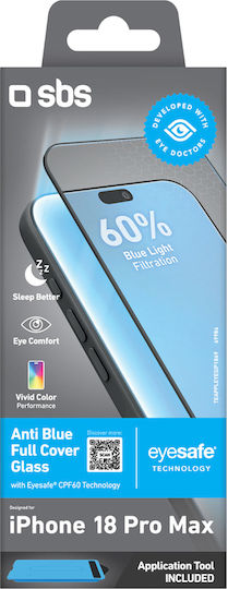 Sbs Anti Blue Full Cover Tempered Glass Iphone 18 Pro Max Blue Light Filtereng