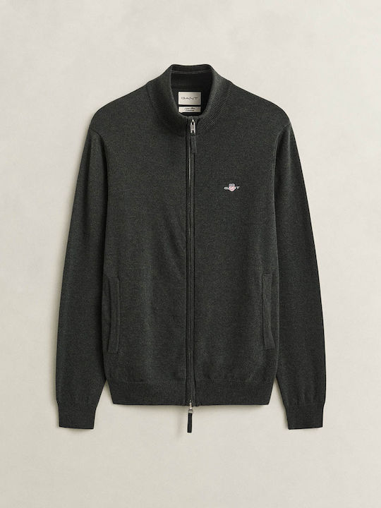 Herren Fleecejacke Gestrickt Dunkelgrün