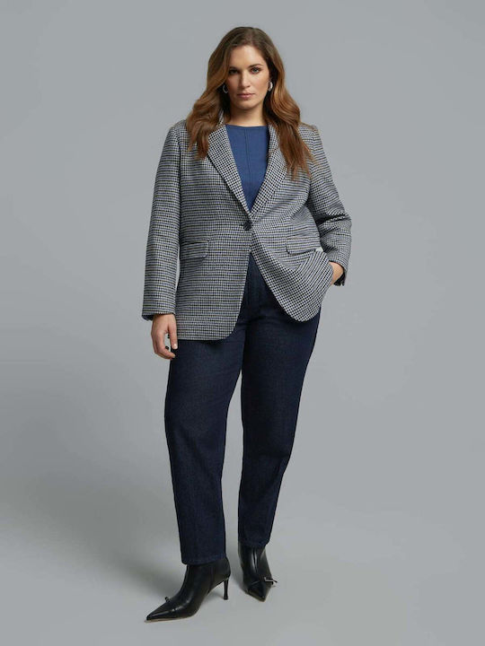 Mat Fashion Дамско Туид Сако Син 8603.4033.Н-blue
