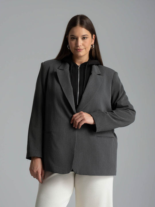Mat Fashion Women's Grey Blazer 0039.4508.NETTO-Charcoal